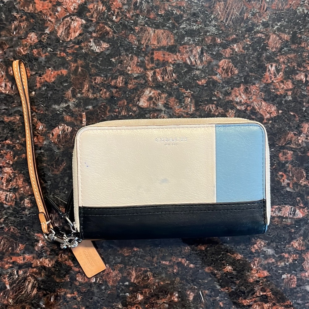 Coach Blue Accent Wristlet